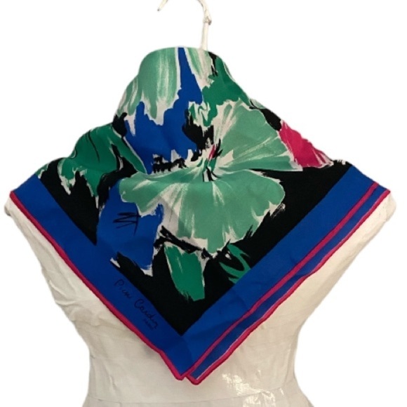 Pierre Cardin Vintage Floral Abstract Scarf - Picture 2 of 6